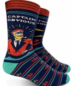 Lucinda's New Captain Obvious Men's Crew Socks