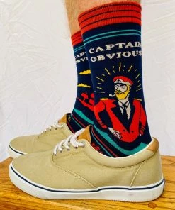 Lucinda's New Captain Obvious Men's Crew Socks 5 Lucinda's New Captain Obvious Men's Crew Socks