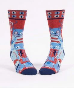 Lucinda's Wichita Gifts Crazy Cat Dude Men's Socks