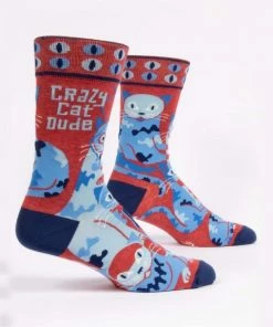 Lucinda's Wichita Gifts Crazy Cat Dude Men's Socks