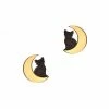 Lucinda's Cat In Moon Earrings New
