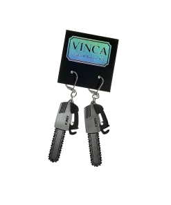 Lucinda's New Chainsaw Earrings