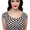 Lucinda's Checkers Boat Neck Top