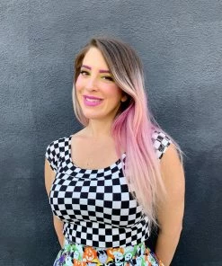 Lucinda's Checkers Boat Neck Top