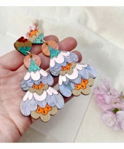 Lucinda's Pink Sky Crocus Statement Earrings