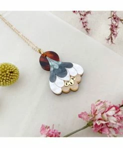 Lucinda's Pearl Crocus Pendant Necklace New