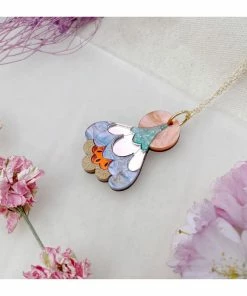 Lucinda's New Pink Sky Crocus Pendant Necklace