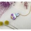 Lucinda's Purple Crocus Pendant Necklace New