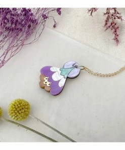 Lucinda's Purple Crocus Pendant Necklace New