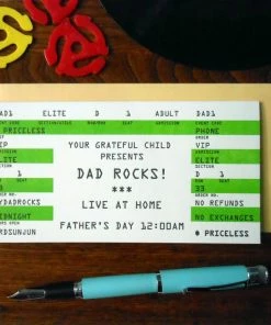 Lucinda's New Dad Rocks Ticket Card