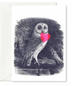 Lucinda's Barn Owl Heart Card New