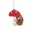 Lucinda's Felt Hedgehog On Toadstool New