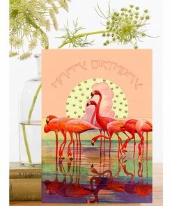 Lucinda's New Glittered Flamingo Birthday Card
