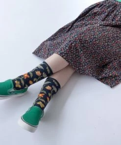 Lucinda's Slate Flower Garden Socks