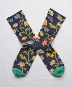 Lucinda's Slate Flower Garden Socks