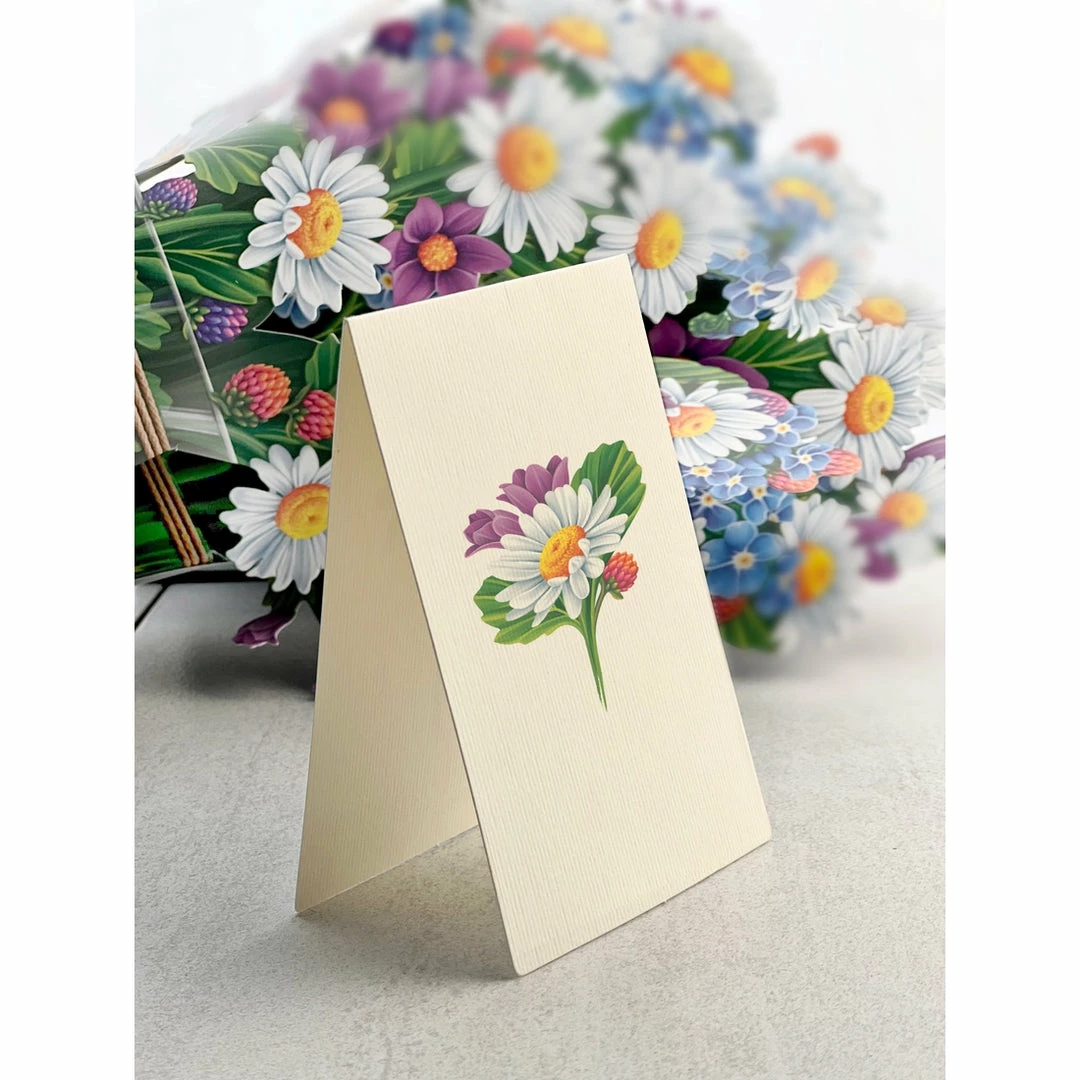 Lucinda's Field Of Daisies Pop Up Bouquet Card New 6 Lucinda's Field Of Daisies Pop Up Bouquet Card New