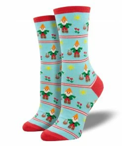 Lucinda's New Aqua Garden Gnome Socks