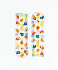 Lucinda's Gingham Fruit Sheer Socks