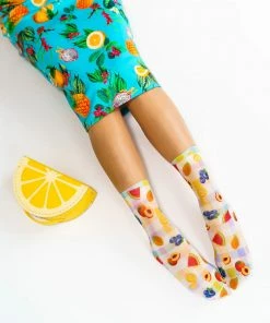 Lucinda's Gingham Fruit Sheer Socks