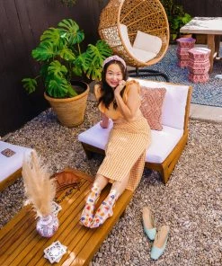 Lucinda's Gingham Fruit Sheer Socks