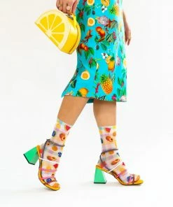 Lucinda's Gingham Fruit Sheer Socks