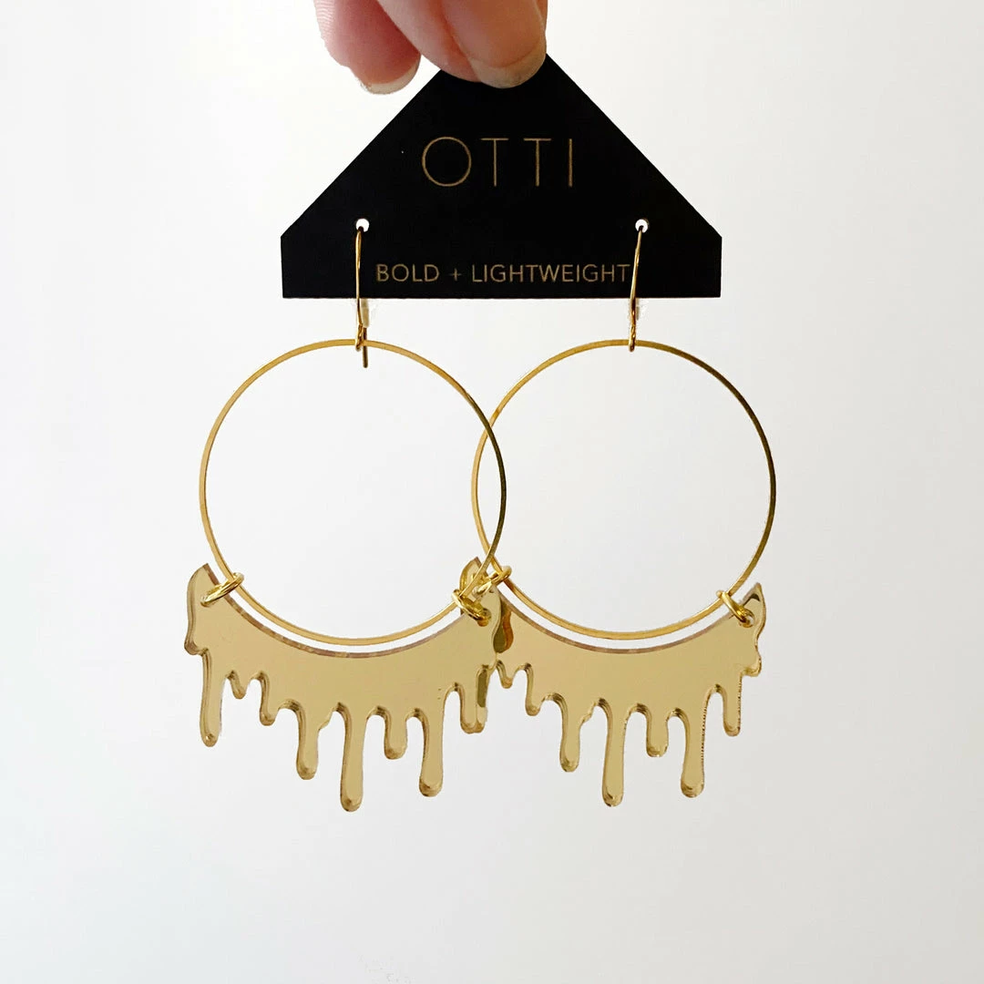 Lucinda's New Gold Slime Hoop Earring 5 Lucinda's New Gold Slime Hoop Earring