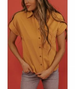Lucinda's Goldenrod Lily Button Up New