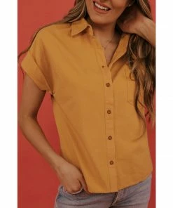 Lucinda's Goldenrod Lily Button Up New