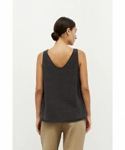 Lucinda's Washed Black Raw Edge Tank
