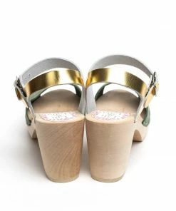 Lucinda's Moss Green Gold Visby Heel