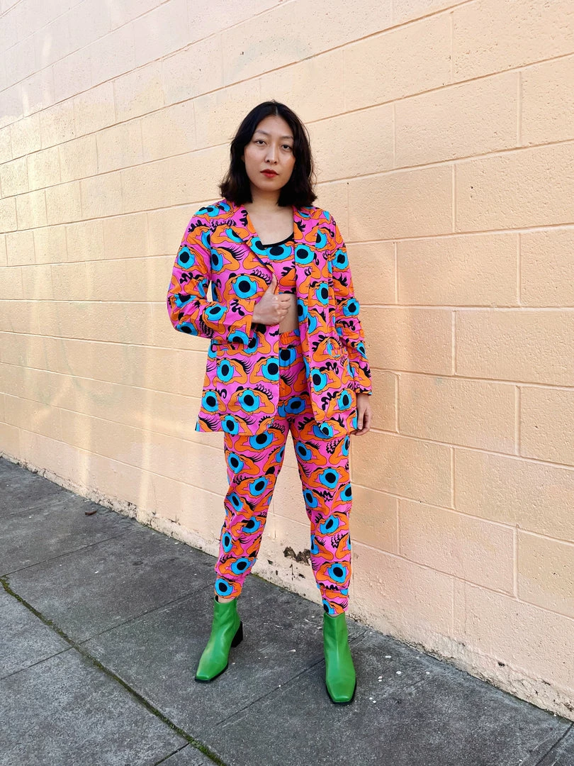 Lucinda's Psychedelic Eyes Blazer By Nooworks New 3 Lucinda's Psychedelic Eyes Blazer By Nooworks New