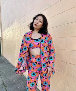 Lucinda's Psychedelic Eyes Blazer By Nooworks New 9 Lucinda's Psychedelic Eyes Blazer By Nooworks New