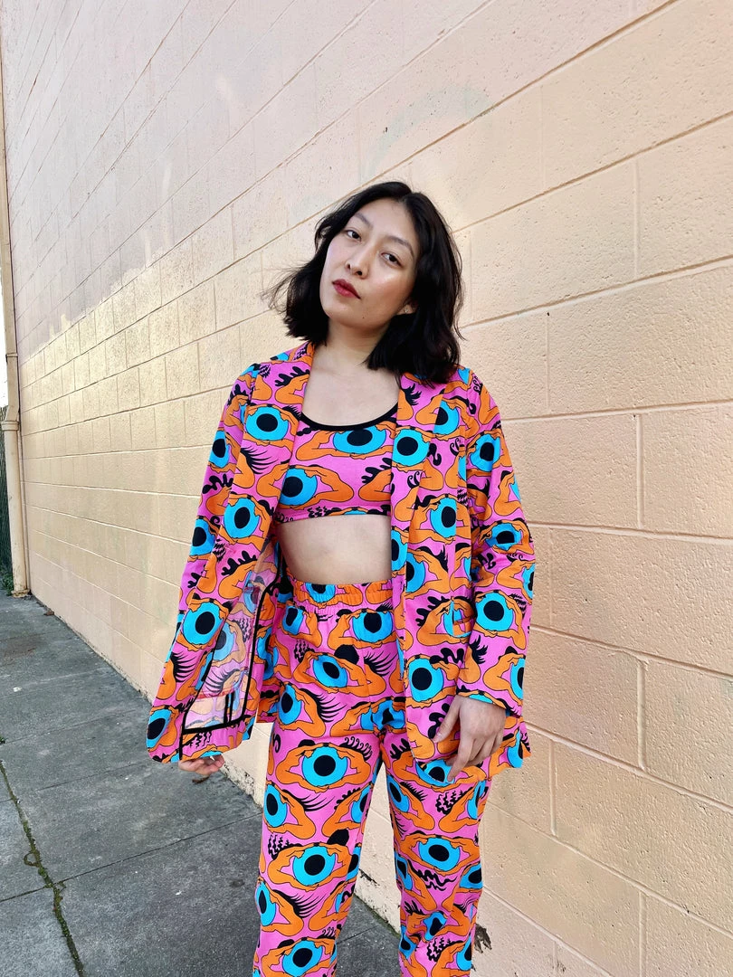 Lucinda's Psychedelic Eyes Blazer By Nooworks New 6 Lucinda's Psychedelic Eyes Blazer By Nooworks New