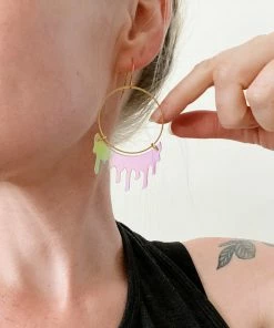 Lucinda's Iridescent Slime Hoop Earring New