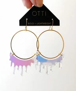 Lucinda's Iridescent Slime Hoop Earring New 7 Lucinda's Iridescent Slime Hoop Earring New