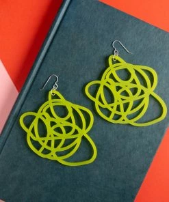 Lucinda's Lime Green Statement Earrings New