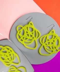 Lucinda's Lime Green Statement Earrings New