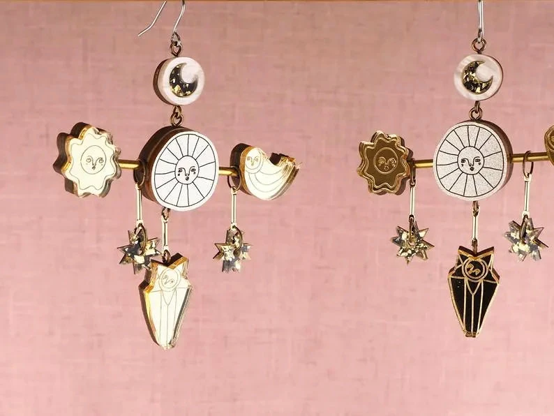 Lucinda's New Gold Space Oddity Earrings 4 Lucinda's New Gold Space Oddity Earrings