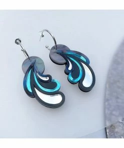 Lucinda's Lunar Psychedelic Wave Hoop Earrings