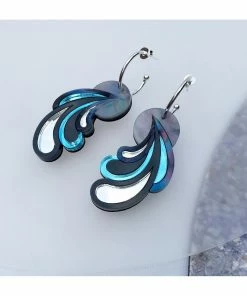 Lucinda's Lunar Psychedelic Wave Hoop Earrings