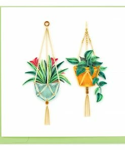 Lucinda's Macrame Plant Hangers Quilling Card