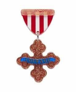 Lucinda's Medal Of Bravery Brooch By Erstwilder