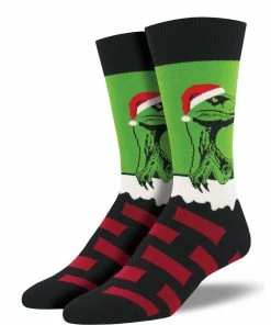 Lucinda's New Raptor Claus Men's Socks