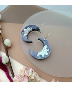 Lucinda's Midnight Crescent Moon Earrings