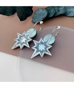 Lucinda's Midnight Star Deco Hoop Earrings