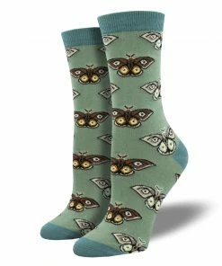 Lucinda's New Sage Moth Bamboo Socks