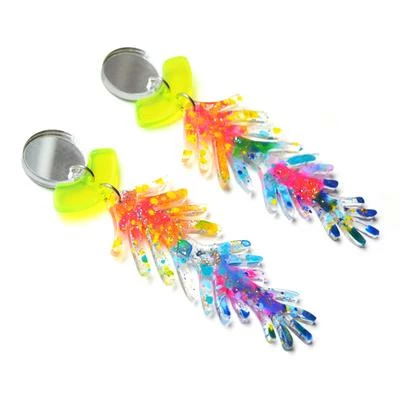 Lucinda's New Neon Ombre Branch Earrings 5 Lucinda's New Neon Ombre Branch Earrings