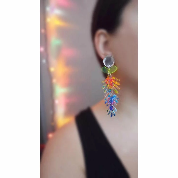 Lucinda's New Neon Ombre Branch Earrings 6 Lucinda's New Neon Ombre Branch Earrings