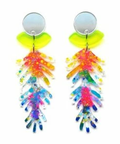 Lucinda's New Neon Ombre Branch Earrings