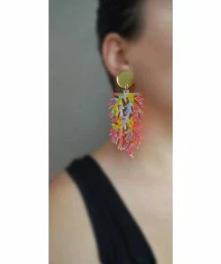 Lucinda's Neon Pink Coral Earrings New